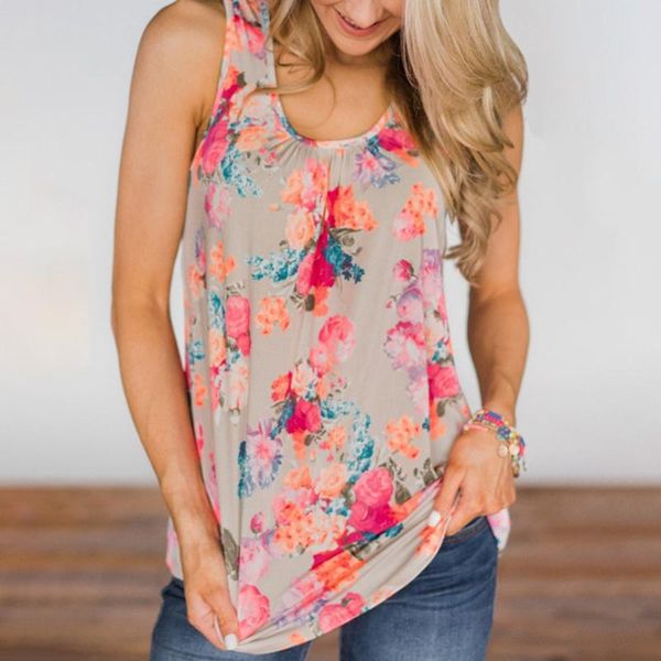 2020 summer women flower print tank fashion sleeveless vests casual loose female round neck beach camisas plus size tees, White
2020 summer women flower print tank fashion sleeveless vests casual loose female round neck beach camisas plus size tees, White