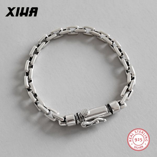 925 sterling silver geometric link chain bracelets for women designer jewelry luxury personalized statement ladies bracelet, Black
925 sterling silver geometric link chain bracelets for women designer jewelry luxury personalized statement ladies bracelet, Black