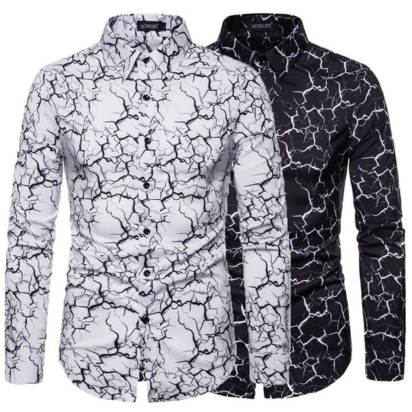 stretch mens casual long sleeved shirt irregular print lapel fashion trend printed shirt male black and white, White;black
stretch mens casual long sleeved shirt irregular print lapel fashion trend printed shirt male black and white, White;black