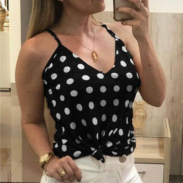 plus size women summer sling polka dot v-neck adjustable shoulder strap stiching vest camisole sleeveless casual clothes, White
plus size women summer sling polka dot v-neck adjustable shoulder strap stiching vest camisole sleeveless casual clothes, White
