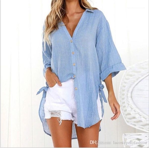 sleeve shirt fashion irregular hem button v neck casual shirt ladies autumn designer womens long, White
sleeve shirt fashion irregular hem button v neck casual shirt ladies autumn designer womens long, White
