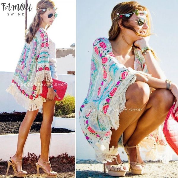 womens clothing new fashion women boho fringe floral kimono cardigan tassels beach cover up cape jacket, White
womens clothing new fashion women boho fringe floral kimono cardigan tassels beach cover up cape jacket, White