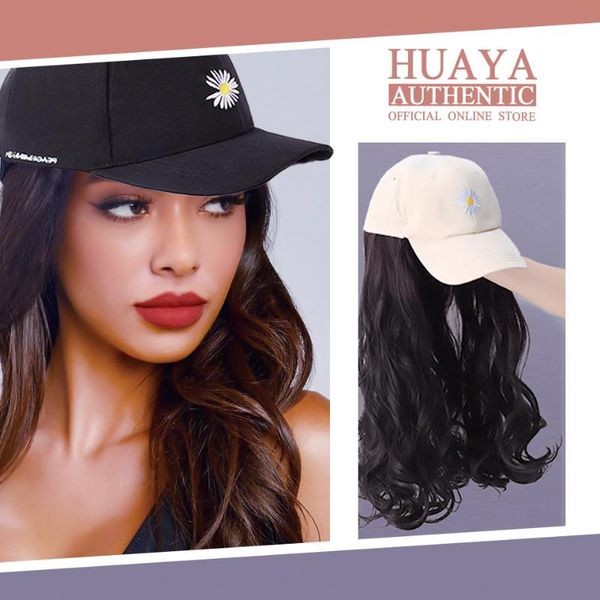 huaya baseball hat wig women's long wavy natural connection hat wigs hair heat resistant fiber daily false hair, Black
huaya baseball hat wig women's long wavy natural connection hat wigs hair heat resistant fiber daily false hair, Black