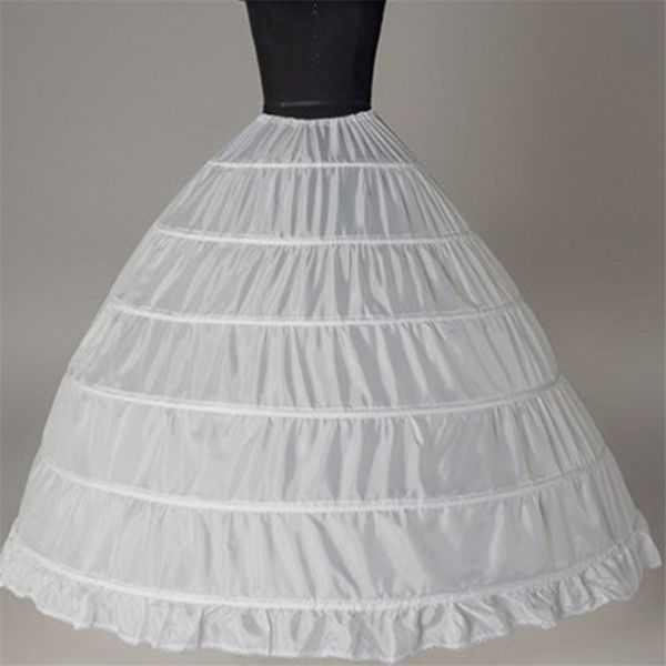 

White 6 Hoops Petticoat Crinoline Slip Underskirt For Wedding Dress Bridal Gown Petticoat Women Bubble Skirt Wedding Petticoats