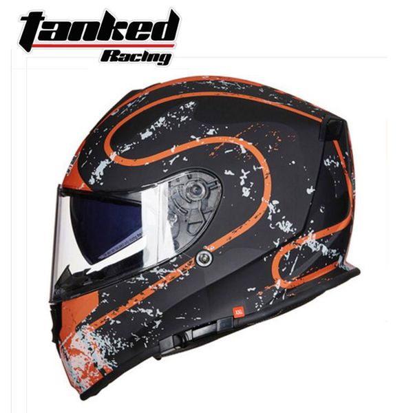 

2018 winter new eur ece certification tanked racing double lens motorcycle helmet full face motorbike helmets of abs / pc visor