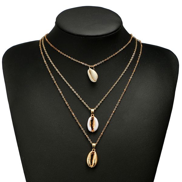 necklace luxury geometric shell conch inlaid with gold ball three-layer pendant clavicle chain necklaces women chokers, Golden;silver
necklace luxury geometric shell conch inlaid with gold ball three-layer pendant clavicle chain necklaces women chokers, Golden;silver