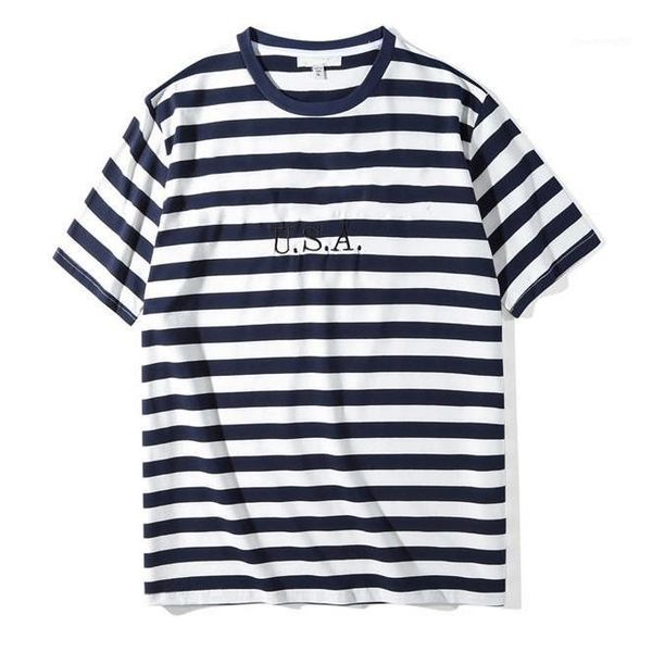 fashion embroidery designer mens tees short sleeved loose casual male clothes jeans usa mens striped tshirts summer, White;black
fashion embroidery designer mens tees short sleeved loose casual male clothes jeans usa mens striped tshirts summer, White;black