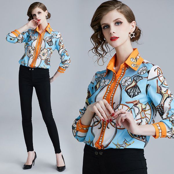 luxury print chain long sleeve shirt women blouses runway designer ladies office shirts blusas mujer de moda 2020, White
luxury print chain long sleeve shirt women blouses runway designer ladies office shirts blusas mujer de moda 2020, White