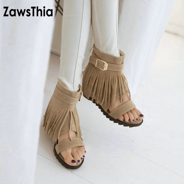 zawsthia 2019 casual open toe woman summer ankle boots with buckle tassels fringes ethic women shoes hidden heels ladies sandals, Black
zawsthia 2019 casual open toe woman summer ankle boots with buckle tassels fringes ethic women shoes hidden heels ladies sandals, Black