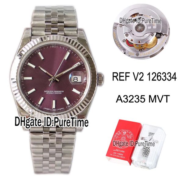 ref v2 datejust 41 126334 a3235 автоматическая мужские часы красный dial палка маркеры рифленый рамка из нержавеющей стали браслет jubilee л, Slivery;brown
ref v2 datejust 41 126334 a3235 автоматическая мужские часы красный dial палка маркеры рифленый рамка из нержавеющей стали браслет jubilee л, Slivery;brown