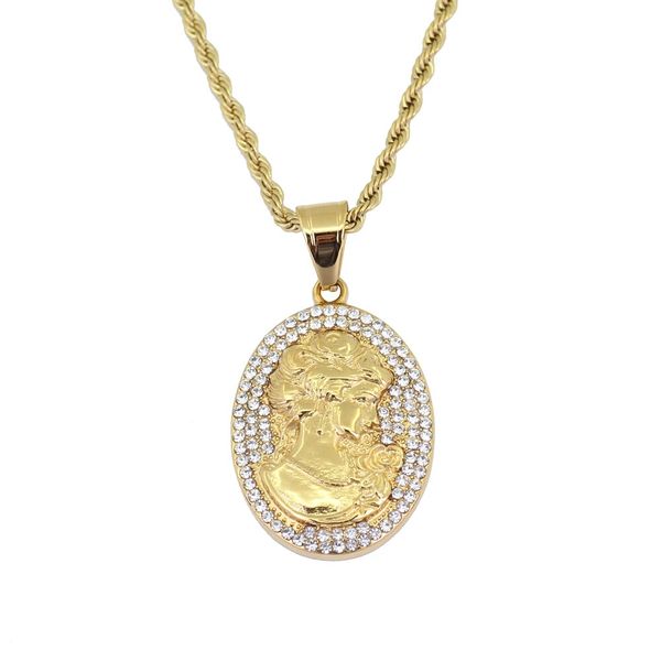 hip hop european girl diamonds pendant necklaces for men stainless steel rhinestone luxury necklace cuban chain fashion jewelry, Silver
hip hop european girl diamonds pendant necklaces for men stainless steel rhinestone luxury necklace cuban chain fashion jewelry, Silver