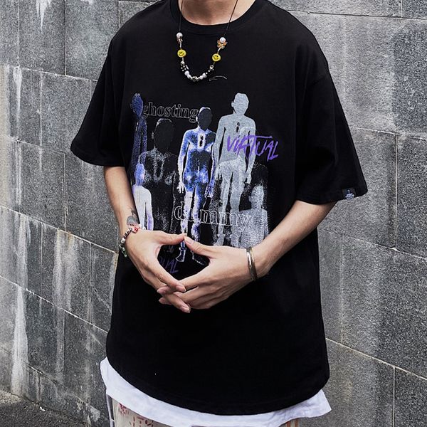 print t shirt men streetwear tees tshirts summer oversized cotton loose short sleeve, White;black
print t shirt men streetwear tees tshirts summer oversized cotton loose short sleeve, White;black