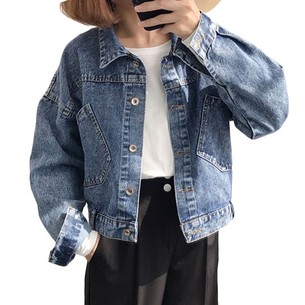 2020 autumn korean women denim jacket fashion back button long-sleeved basis jackets coat women's loose short jeans jackets f38, Black;brown
2020 autumn korean women denim jacket fashion back button long-sleeved basis jackets coat women's loose short jeans jackets f38, Black;brown