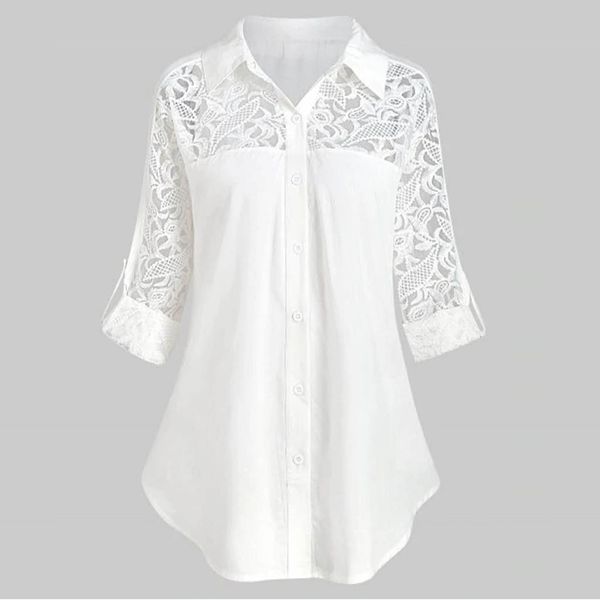 feitong women clothing ladies plus size 5xl button hollow out lace turn down collar long sleeve shirt blouse, White
feitong women clothing ladies plus size 5xl button hollow out lace turn down collar long sleeve shirt blouse, White