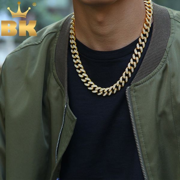 the bling king miami cuban link chain necklace 13mm full bling bling iced out rhinestones gold color fashion jewelry necklace, Silver
the bling king miami cuban link chain necklace 13mm full bling bling iced out rhinestones gold color fashion jewelry necklace, Silver
