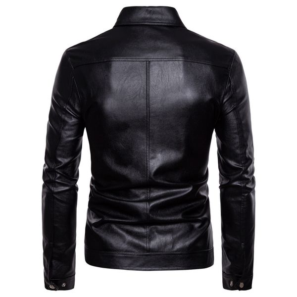men autumn new style europe and america washing locomotive leather coat pu leather jacket men's solid color fashion turn-down co, Black
men autumn new style europe and america washing locomotive leather coat pu leather jacket men's solid color fashion turn-down co, Black