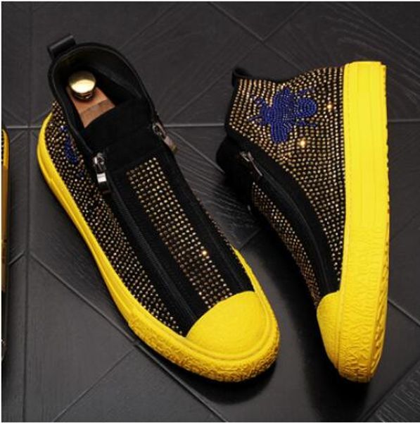 street new style men's designer suede rhinestones high casual flats platform shoes skateboard shoes sapato social masculin, Black
street new style men's designer suede rhinestones high casual flats platform shoes skateboard shoes sapato social masculin, Black