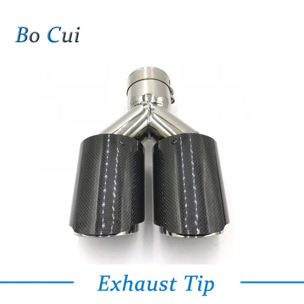 1pcs in 63mm out 101mm universal dual pipe ak exhaust tip glossy carbon fiber+stainless steel muffler pipe 
1pcs in 63mm out 101mm universal dual pipe ak exhaust tip glossy carbon fiber+stainless steel muffler pipe