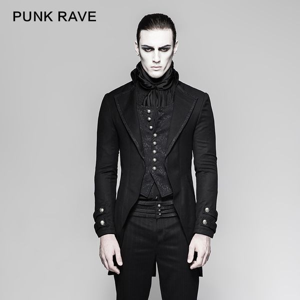 punk rave gothic vintage victorian fake two-pieces brocade long jacket embroidery buttoned dovetail men coats festival party, Tan;black
punk rave gothic vintage victorian fake two-pieces brocade long jacket embroidery buttoned dovetail men coats festival party, Tan;black