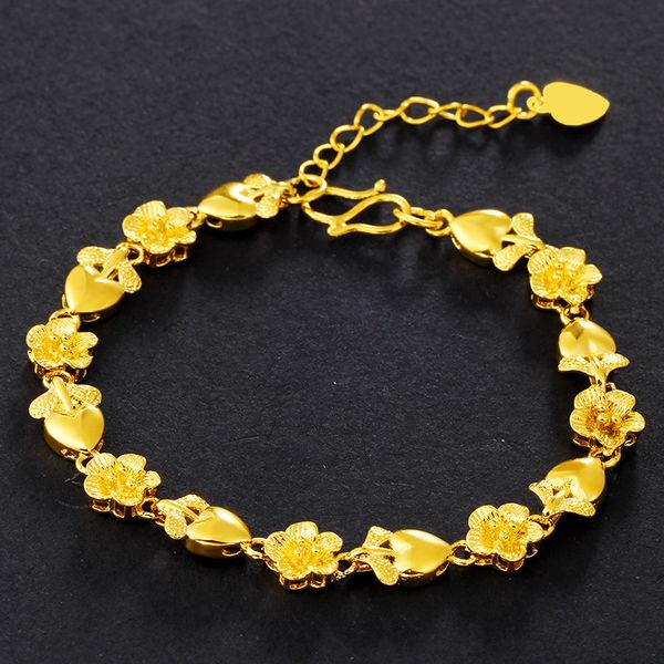 flower pattern wrist chain charm 18k yellow gold filled beautiful womens girls bracelet fashion jewelry gift, Black
flower pattern wrist chain charm 18k yellow gold filled beautiful womens girls bracelet fashion jewelry gift, Black