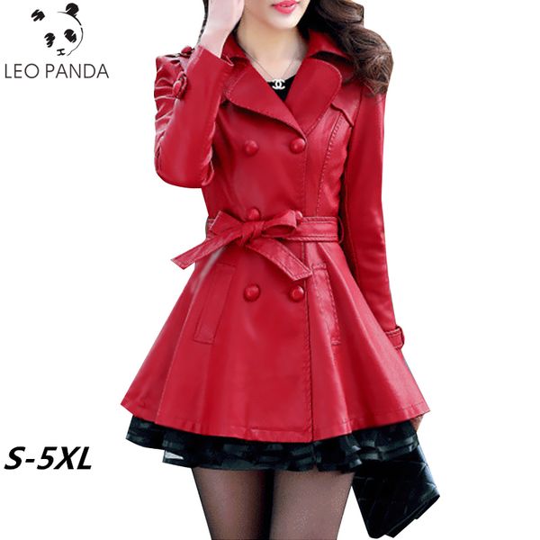 2019 new women pu leather jackets fashion double breasted slim faux leather coat plus size 5xl black red female long outerwear
2019 new women pu leather jackets fashion double breasted slim faux leather coat plus size 5xl black red female long outerwear