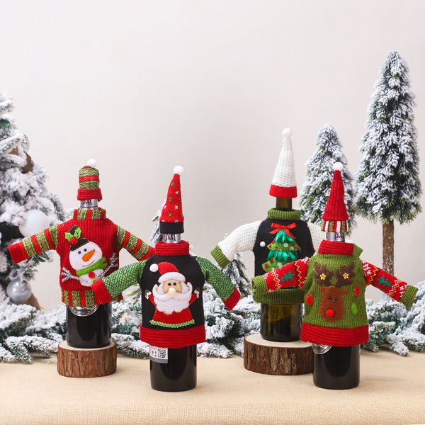 4 styles creative christmas red wine set cute cartoon sweater bottle covers personality christmas festive party table decorations
4 styles creative christmas red wine set cute cartoon sweater bottle covers personality christmas festive party table decorations