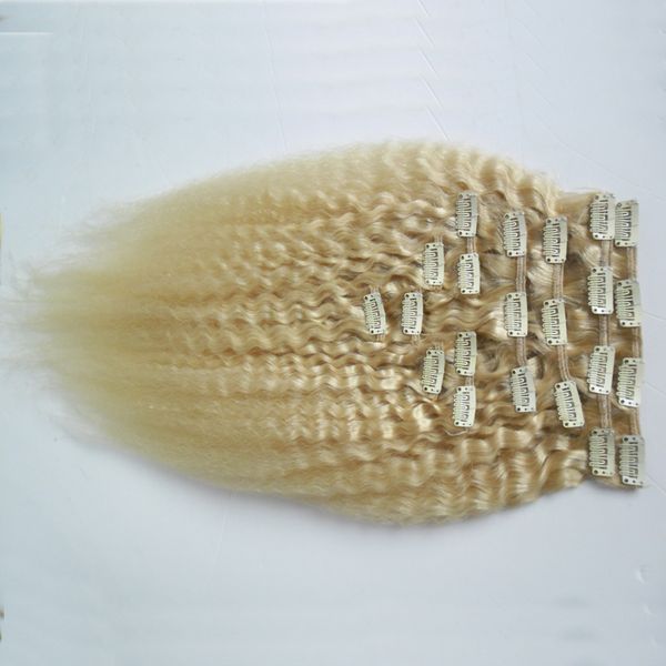blonde brazilian remy kinky straight hair clip in human hair extensions 10 pieces/set full head sets 120g coarse yaki clip in extensions, Black;brown
blonde brazilian remy kinky straight hair clip in human hair extensions 10 pieces/set full head sets 120g coarse yaki clip in extensions, Black;brown