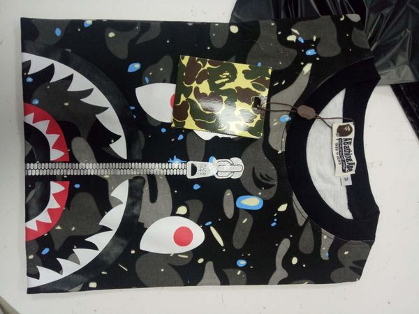 mens jogger tracksuit hip hop tee + shorts brand designer shirt crew neck tees starry sky patchw shark mouth print, White;black 
mens jogger tracksuit hip hop tee + shorts brand designer shirt crew neck tees starry sky patchw shark mouth print, White;black