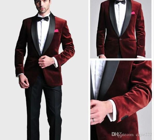 fashionable groom tuxedos groomsmen one button dark red velvet shawl lapel man suit wedding men's blazer suits (jacket+pants+tie, Black;gray
fashionable groom tuxedos groomsmen one button dark red velvet shawl lapel man suit wedding men's blazer suits (jacket+pants+tie, Black;gray