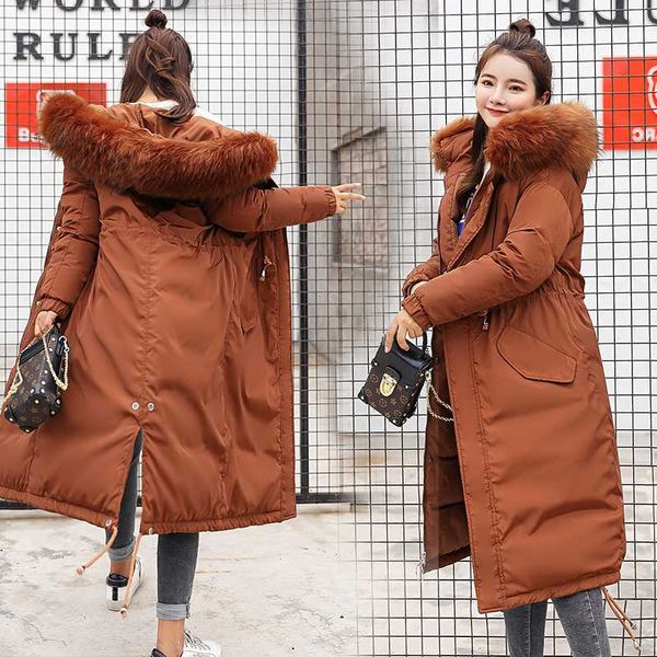 winter women's jacket long down cotton padded coat women parka korean pink large fur female parkas chaqueta mujer kj670, Black
winter women's jacket long down cotton padded coat women parka korean pink large fur female parkas chaqueta mujer kj670, Black