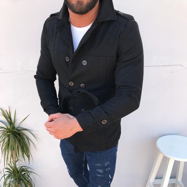 4 colors men casual fashion outwear male solid color button wool blends overcoat winter warm coats outfits, Black
4 colors men casual fashion outwear male solid color button wool blends overcoat winter warm coats outfits, Black