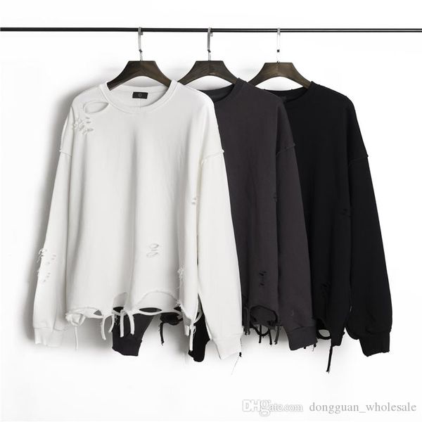 2019 inside out distressing sweatshirt kanye west raglan long sleeve pullover hip hop streetwear, Black
2019 inside out distressing sweatshirt kanye west raglan long sleeve pullover hip hop streetwear, Black