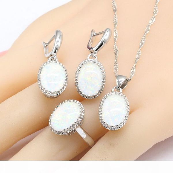 australia white opal stones silver color jewelry sets for women necklace pendant drop earrings rings christmas gift box
australia white opal stones silver color jewelry sets for women necklace pendant drop earrings rings christmas gift box