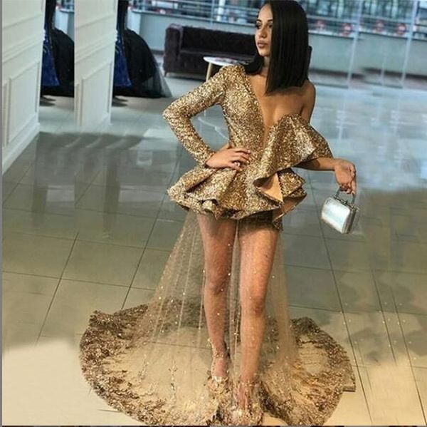 2019 african mermaid sheer gold sequins long sleeve prom dresses for birthday vestidos de fiesta long party evening gown, Black
2019 african mermaid sheer gold sequins long sleeve prom dresses for birthday vestidos de fiesta long party evening gown, Black