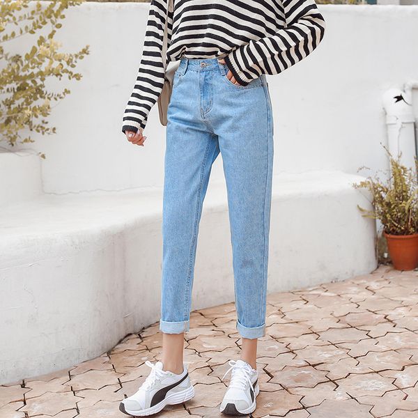 blue high waist mom jeans slim cotton campus harun jeans women boyfriend for women street style ankle-length pants 
blue high waist mom jeans slim cotton campus harun jeans women boyfriend for women street style ankle-length pants