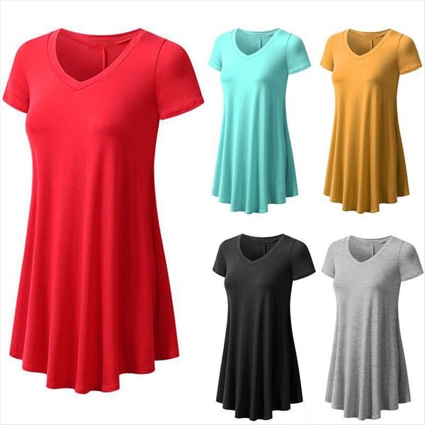 2019 women's loose sleeved v-neck solid color 2019 women's loose sleeved t-shirt t-shirt dress v-neck solid color dress, White
2019 women's loose sleeved v-neck solid color 2019 women's loose sleeved t-shirt t-shirt dress v-neck solid color dress, White