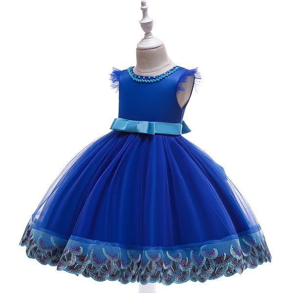 flower girls dress beaded dress fly sleeve with pretty bow peacock feather train flower girls dress, White;blue
flower girls dress beaded dress fly sleeve with pretty bow peacock feather train flower girls dress, White;blue