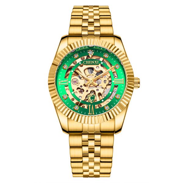 chenxi gold dial face automatic mechanical men watches waterproof stainless steel strap 001 men's watch round tourbillon wristwatch, Slivery;brown
chenxi gold dial face automatic mechanical men watches waterproof stainless steel strap 001 men's watch round tourbillon wristwatch, Slivery;brown