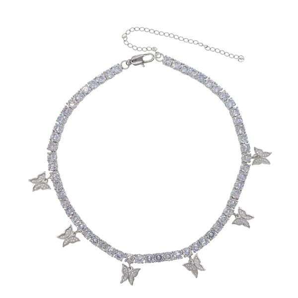 2020 silver luxury pink cz tennis chain butterfly drop charm choker necklace girl women ladies fashion rock hip hop jewelry
2020 silver luxury pink cz tennis chain butterfly drop charm choker necklace girl women ladies fashion rock hip hop jewelry