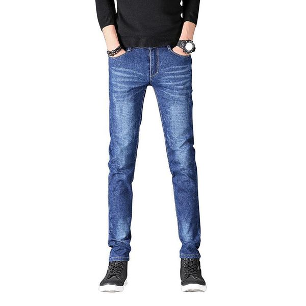 autumn spring new men blue slim jeans classic style business casual elastic small straight trousers brand denim pants male
autumn spring new men blue slim jeans classic style business casual elastic small straight trousers brand denim pants male