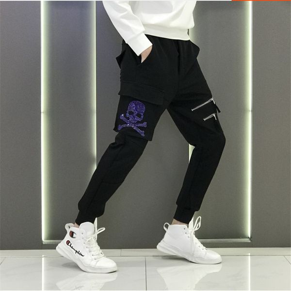 fashion big skull men's drilling pants overalls men's cool running slim athletic pants, Black
fashion big skull men's drilling pants overalls men's cool running slim athletic pants, Black