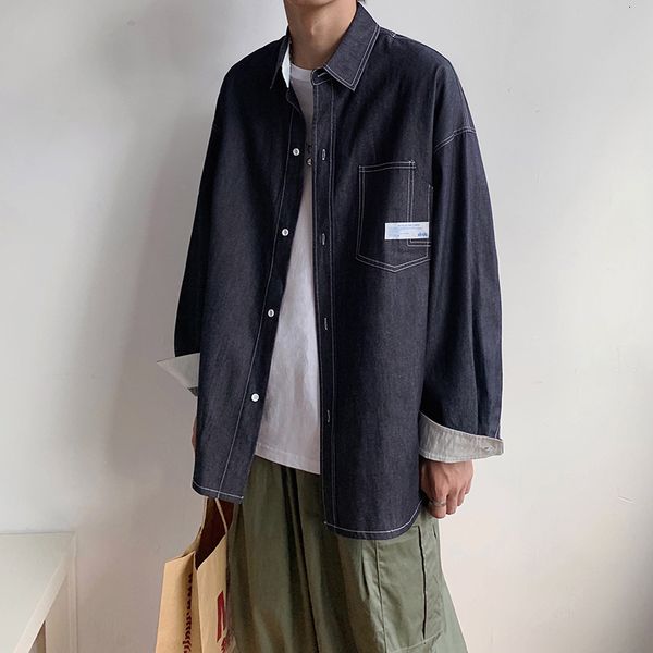 2019 autumn new korean version of the couple men's loose casual denim shirt large size high street streetwear, White;black
2019 autumn new korean version of the couple men's loose casual denim shirt large size high street streetwear, White;black