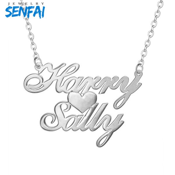 custom two names love necklace personalized silver carrie style name plate necklace with heart fashion necklace for women
custom two names love necklace personalized silver carrie style name plate necklace with heart fashion necklace for women