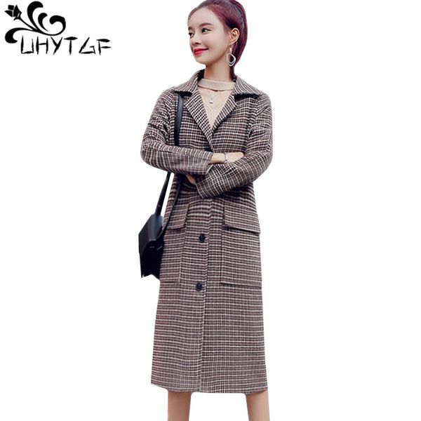 uhytgf coat female fashion plaid spring autumn wool coats long sleeve casual plus size jacket long womens abrigos mujer 944, Black
uhytgf coat female fashion plaid spring autumn wool coats long sleeve casual plus size jacket long womens abrigos mujer 944, Black