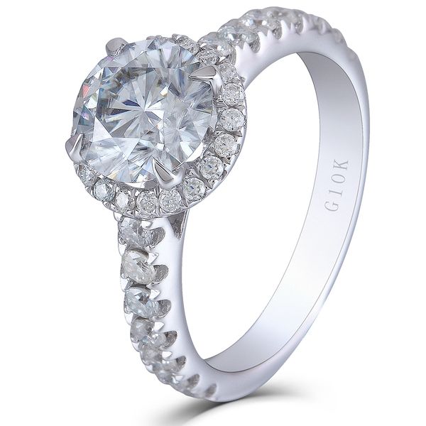 transgems 10 к белое золото 2.13ctw центр 7.5 мм 2.7 мм группа широкий муассанит halo обручальное кольцо soliatre с акцентами для женщин y19, Silver 
transgems 10 к белое золото 2.13ctw центр 7.5 мм 2.7 мм группа широкий муассанит halo обручальное кольцо soliatre с акцентами для женщин y19, Silver