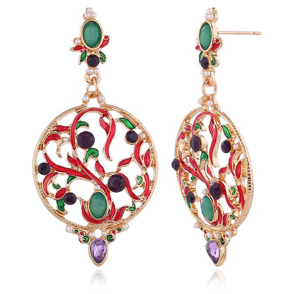 european and american fashionable oil earrings with exquisite personality, hollow and drilled embroidered ball earrings, Golden
european and american fashionable oil earrings with exquisite personality, hollow and drilled embroidered ball earrings, Golden