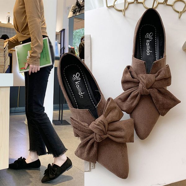 women casual office flats shoes 2020 spring summer bowknot shoes elegant female shallow mouth wedding party loafers pointed toe, Black
women casual office flats shoes 2020 spring summer bowknot shoes elegant female shallow mouth wedding party loafers pointed toe, Black