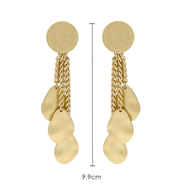 2019 new european and american personality temperament wild dumb gold queen exaggerated heavy work long tassel earrings female t190626, Golden
2019 new european and american personality temperament wild dumb gold queen exaggerated heavy work long tassel earrings female t190626, Golden