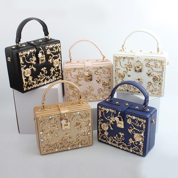 new simple hollow diamond pu bag retro small box banquet handbag
new simple hollow diamond pu bag retro small box banquet handbag