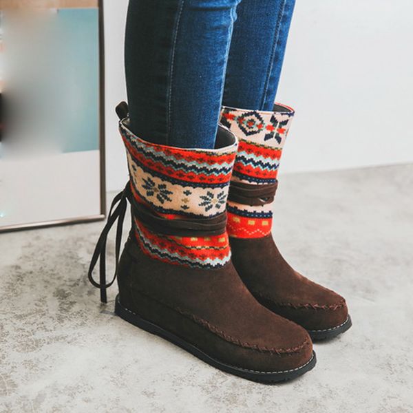 2019 women's ethnic boots mid calf tube winter snow boot suede stylish lady flat heels short botas tied warm fur shoes retro, Black
2019 women's ethnic boots mid calf tube winter snow boot suede stylish lady flat heels short botas tied warm fur shoes retro, Black